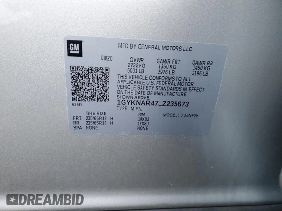 2020 Cadillac XT5 Luxury FWD z VIN 1GYKNAR47LZ235673, wystawiony jako Copart lot #88722975 z przebiegiem 39 904 mil mil oraz Szkoda całkowita • Salvage title. Historia ofert i sprzedaży dostępna na DreamBid. Obrazek 15.