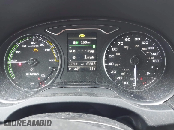 2016 Audi A3 e-tron Premium Plus with VIN WAUTPBFF5GA098055, listed as a IAAI auction lot 41704803 with 75,713 mi miles and . Bid and sale history available at DreamBid. Image 7.