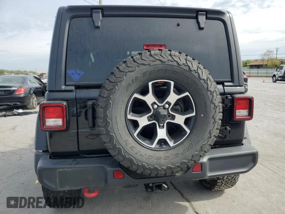 2021 Jeep Wrangler Rubicon with VIN 1C4HJXCG5MW797267, listed as a Copart auction lot 53585825 with 44,496 mi miles and Salvage title. Bid and sale history available at DreamBid. Image 6.