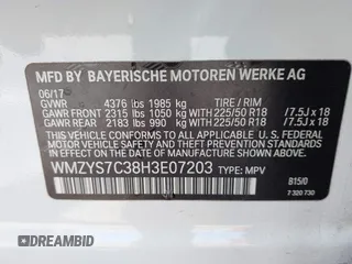 2017 MINI Countryman Cooper z VIN WMZYS7C38H3E07203, wystawiony jako IAAI lot #42272765 z przebiegiem 66 308 mil mil oraz . Historia ofert i sprzedaży dostępna na DreamBid. Obrazek 9.