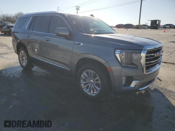 2021 GMC Yukon SLT with VIN 1GKS1BKD9MR194633, listed as a Copart auction lot 48762645 with 56,502 mi miles and Salvage Title. Bid and sale history available at carsss.com. Image 4.