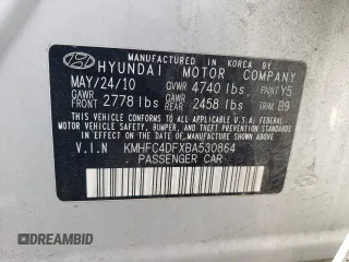 2011 Hyundai Azera Limited с VIN KMHFC4DFXBA530864, выставлен на аукционе Copart как лот 45673405 с пробегом 96 940 миль миль и Списание • Salvage title. История ставок и продаж доступна на DreamBid. Изображение 12.