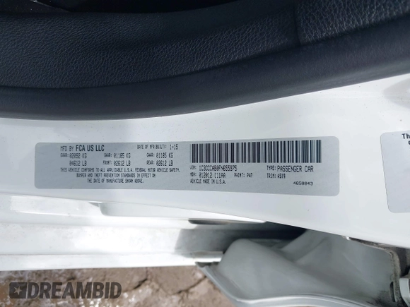 2015 Chrysler 200 Limited with VIN 1C3CCCAB0FN655975, listed as a IAAI auction lot 42548713 with 110,521 mi miles and . Bid and sale history available at DreamBid. Image 9.