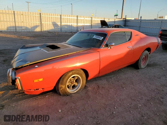 1972 Dodge Charger z VIN WH23G2G215452, wystawiony jako Copart lot #75480463 z przebiegiem 80 763 mil mil oraz Szkoda całkowita • Salvage title. Historia ofert i sprzedaży dostępna na DreamBid. Obrazek 1.