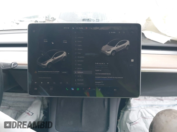 2022 Tesla Model Y Long Range z VIN 7SAYGDEE6NF451259, wystawiony jako IAAI lot #41200775 z przebiegiem 59 683 mil mil oraz . Historia ofert i sprzedaży dostępna na DreamBid. Obrazek 19.