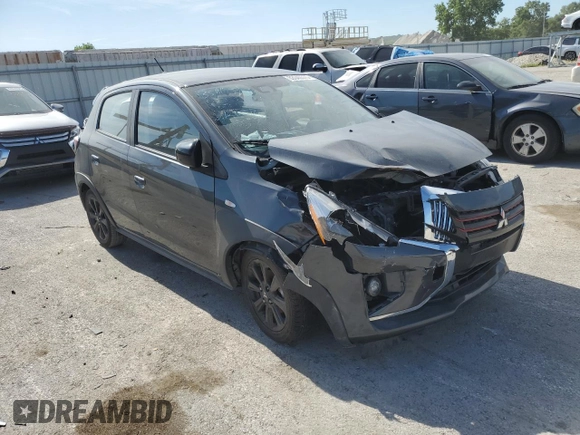 2024 Mitsubishi Mirage Black Edition with VIN ML32AWHJ5RH003144, listed as a Copart auction lot 63340375 with 80,712 mi miles and Salvage title. Bid and sale history available at DreamBid. Image 4.