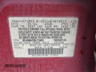 2011 Nissan Sentra SR with VIN 3N1AB6AP2BL715853, listed as a IAAI auction lot 41440942 with 167,929 mi miles and . Bid and sale history available at DreamBid. Image 9.