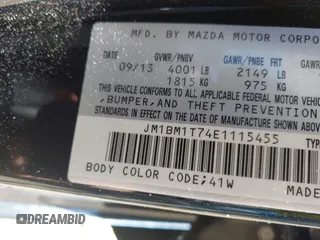 2014 Mazda 3 i SV z VIN JM1BM1T74E1115455, wystawiony jako IAAI lot #42136462 z przebiegiem 97 029 mil mil oraz . Historia ofert i sprzedaży dostępna na DreamBid. Obrazek 9.