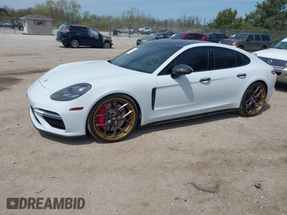 2019 Porsche Panamera Turbo with VIN WP0AF2A7XKL145364, listed as a IAAI auction lot 42206095 with 65,454 mi miles and . Bid and sale history available at DreamBid. Image 2.
