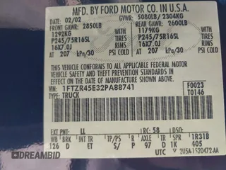 2002 Ford Ranger XL Fleet with VIN 1FTZR45E32PA88741, listed as a IAAI auction lot 42196048 with 105,309 mi miles. Bid and sale history available at carsss.com. Image 9.