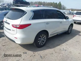 2013 Infiniti JX35 with VIN 5N1AL0MM7DC345759, listed as a IAAI auction lot 42154786 with 148,096 mi miles. Bid and sale history available at carsss.com. Image 4.