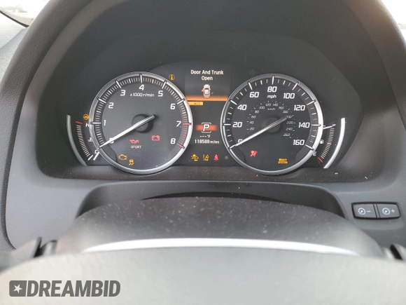 2015 Acura TLX V6 Advance with VIN 19UUB2F76FA025436, listed as a Copart auction lot 43164985 with 118,588 mi miles and Salvage Title. Bid and sale history available at carsss.com. Image 9.