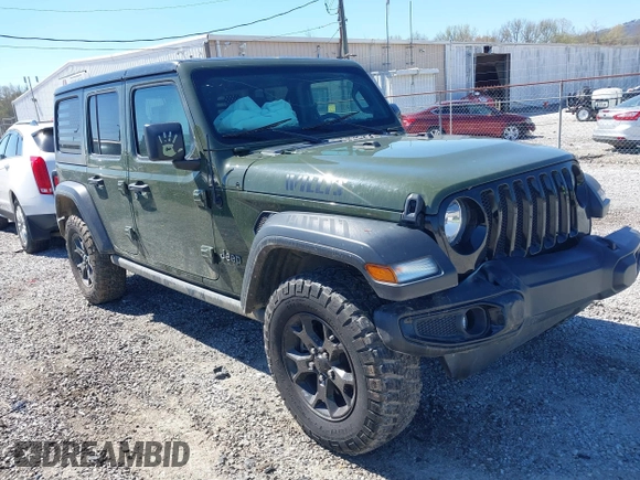 2021 Jeep Wrangler Unlimited Sport S with VIN 1C4HJXDG5MW804748, listed as a IAAI auction lot 41878895 with 35,839 mi miles and . Bid and sale history available at DreamBid. Image 1.