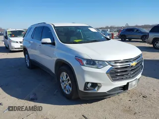 2018 Chevrolet Traverse LT Cloth z VIN 1GNERGKW9JJ214512, wystawiony jako IAAI lot #41397519 z przebiegiem 100 342 mil mil oraz . Historia ofert i sprzedaży dostępna na DreamBid. Obrazek 1.