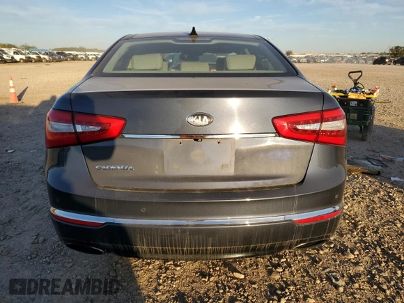 2014 Kia Cadenza Premium with VIN KNALN4D76E5162994, listed as a Copart auction lot 82047484 with 0 mi miles and Salvage Title. Bid and sale history available at carsss.com. Image 6.