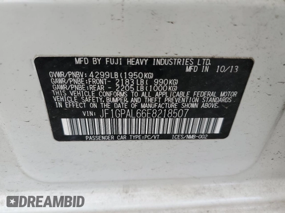 2014 Subaru Impreza Wagon 2.0i Sport Premium with VIN JF1GPAL66E8218507, listed as a Copart auction lot 53496635 with 99,453 mi miles and Salvage Title. Bid and sale history available at carsss.com. Image 12.