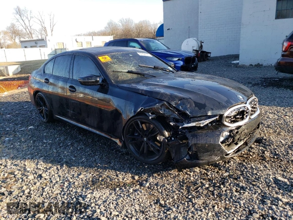 2024 BMW 3 Series M340i xDrive with VIN 3MW49FF00R8E53312, listed as a Copart auction lot 87704185 with 0 mi miles and Salvage Title. Bid and sale history available at carsss.com. Image 4.