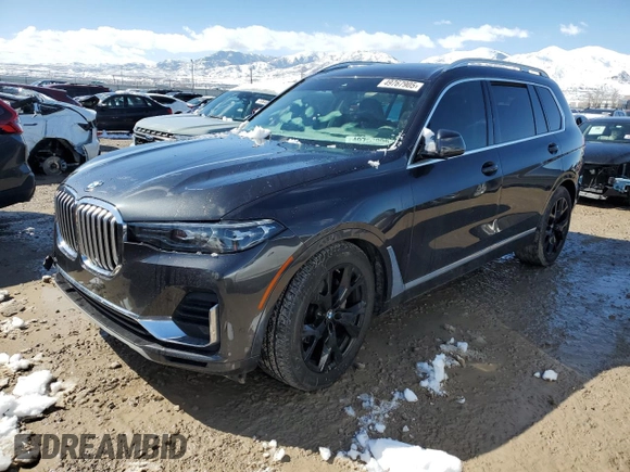 2021 BMW X7 xDrive40i with VIN 5UXCW2C03M9F44174, listed as a Copart auction lot 49767905 with 0 mi miles and Salvage Title. Bid and sale history available at carsss.com. Image 1.