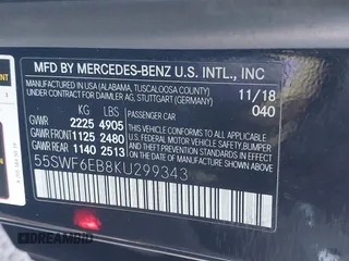 2019 Mercedes-Benz C 43 AMG with VIN 55SWF6EB8KU299343, listed as a IAAI auction lot 41432149 with 40,744 mi miles and . Bid and sale history available at DreamBid. Image 9.
