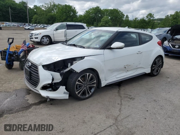 2016 Hyundai Veloster Turbo with VIN KMHTC6AE8GU279083, listed as a Copart auction lot 60443225 with 103,382 mi miles and Salvage title. Bid and sale history available at DreamBid. Image 1.