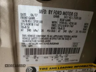 2017 Ford Expedition EL XLT with VIN 1FMJK1HTXHEA82848, listed as a Copart auction lot 74595854 with 49,186 mi miles and Salvage Title. Bid and sale history available at carsss.com. Image 13.