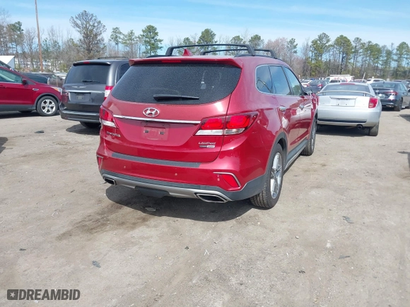 2017 Hyundai Santa Fe Limited Ultimate with VIN KM8SRDHF4HU197513, listed as a IAAI auction lot 41757051 with 167,574 mi miles. Bid and sale history available at carsss.com. Image 4.