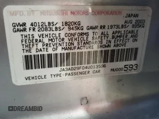 2004 Mitsubishi Lancer z VIN JA3AD29F04U013596, wystawiony jako Copart lot #49725295 z przebiegiem 144 438 mil mil oraz Szkoda całkowita • Salvage title. Historia ofert i sprzedaży dostępna na DreamBid. Obrazek 15.