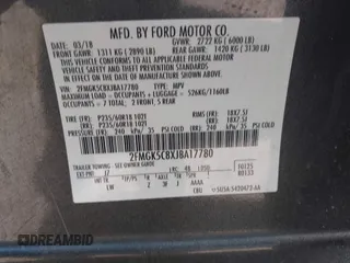 2018 Ford Flex SEL z VIN 2FMGK5C8XJBA17780, wystawiony jako IAAI lot #41600772 z przebiegiem 162 962 mil mil oraz . Historia ofert i sprzedaży dostępna na DreamBid. Obrazek 9.