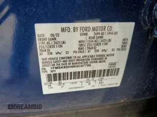 2022 Ford Explorer XLT с VIN 1FMSK8DH4NGC07759, выставлен на аукционе Copart как лот 56911615 с пробегом 33 369 миль миль и Списание • Salvage title. История ставок и продаж доступна на DreamBid. Изображение 13.