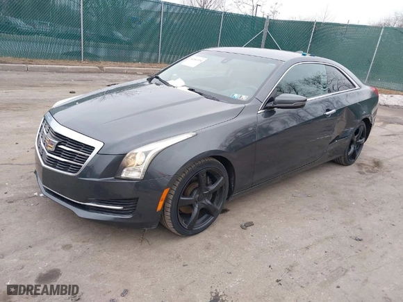 2015 Cadillac ATS Coupe Standard RWD with VIN 1G6AA1RX8F0122088, listed as a IAAI auction lot 41543354 with 82,217 mi miles. Bid and sale history available at carsss.com. Image 2.