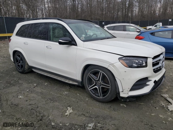 2022 Mercedes-Benz GLS with VIN 4JGFF5KE6NA604308, listed as a Copart auction lot 47210355 with 36,369 mi miles and Salvage Title. Bid and sale history available at carsss.com. Image 4.