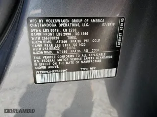 2019 Volkswagen Atlas 3.6L V6 SE w/Technology R-Line with VIN 1V2XR2CA4KC589607, listed as a Copart auction lot 46034575 with 129,684 mi miles and Non Repairable. Bid and sale history available at carsss.com. Image 15.