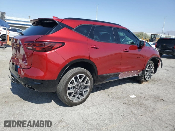 2024 Chevrolet Blazer RS with VIN 3GNKBKRS7RS119504, listed as a Copart auction lot 62578935 with 30,253 mi miles and Salvage title. Bid and sale history available at DreamBid. Image 3.