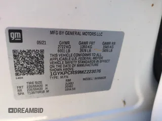2021 Cadillac XT6 Premium Luxury with VIN 1GYKPCRS9MZ223076, listed as a Copart auction lot 73992904 with 0 mi miles and Non Repairable. Bid and sale history available at carsss.com. Image 14.