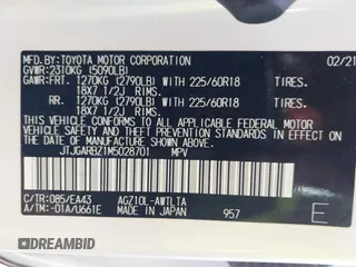 2021 Lexus NX with VIN JTJGARBZ1M5028701, listed as a IAAI auction lot 41989460 with 39,785 mi miles. Bid and sale history available at carsss.com. Image 9.