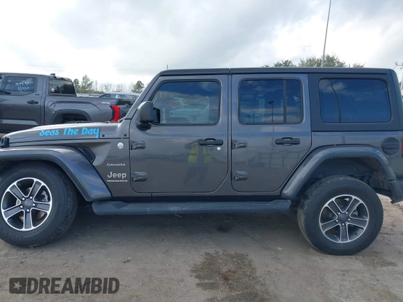 2023 Jeep Wrangler Sahara with VIN 1C4HJXEN6PW639004, listed as a IAAI auction lot 41174113 with 35,371 mi miles. Bid and sale history available at carsss.com. Image 14.