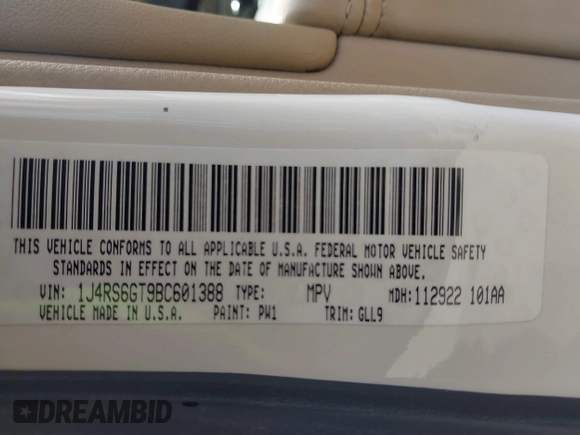 2011 Jeep Grand Cherokee Overland with VIN 1J4RS6GT9BC601388, listed as a IAAI auction lot 41462759 with 172,563 mi miles and . Bid and sale history available at DreamBid. Image 9.