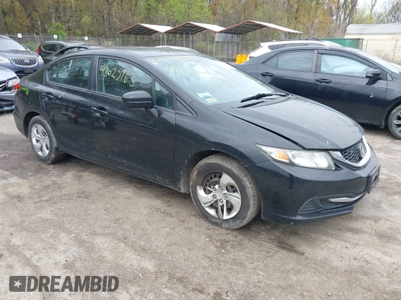 2014 Honda Civic Sedan LX with VIN 2HGFB2F57EH548259, listed as a IAAI auction lot 42025763 with 179,382 mi miles. Bid and sale history available at carsss.com. Image 1.