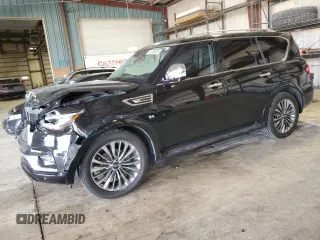 2018 Infiniti QX80 z VIN JN8AZ2NC4J9440118, wystawiony jako Copart lot #51250455 z przebiegiem 78 220 mil mil oraz Szkoda całkowita • Salvage title. Historia ofert i sprzedaży dostępna na DreamBid. Obrazek 1.