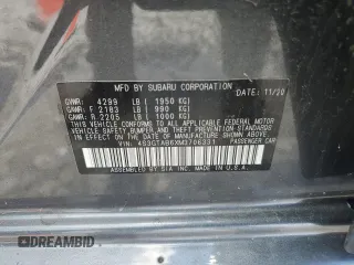 2021 Subaru Impreza with VIN 4S3GTAB6XM3706331, listed as a Copart auction lot 57983005 with 36,160 mi miles and Salvage title. Bid and sale history available at DreamBid. Image 12.