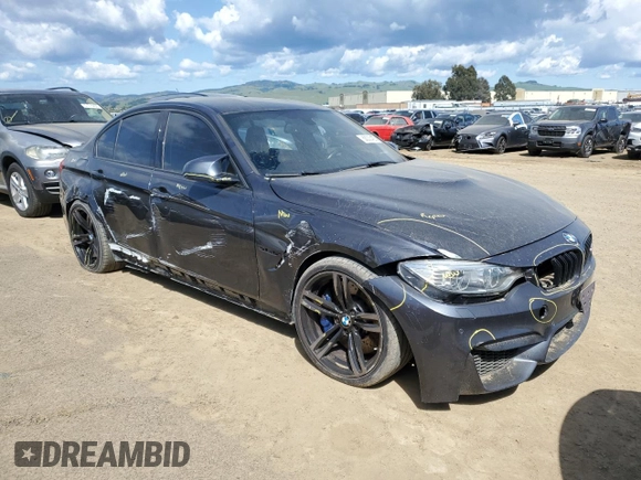 2016 BMW M3 with VIN WBS8M9C53G5D31473, listed as a Copart auction lot 50033425 with 88,302 mi miles and Salvage title. Bid and sale history available at DreamBid. Image 4.
