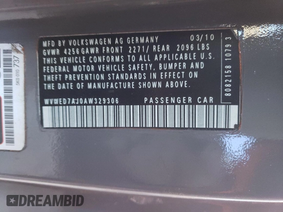 2010 Volkswagen GTI с VIN WVWED7AJ0AW329306, выставлен на аукционе Copart как лот 87374004 с пробегом 227 079 миль миль и Чистый • Clean title. История ставок и продаж доступна на DreamBid. Изображение 12.