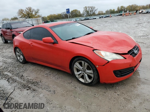 2010 Hyundai Genesis Coupe Premium with VIN KMHHT6KD1AU021037, listed as a Copart auction lot 80195994 with 174,463 mi miles and Salvage title. Bid and sale history available at DreamBid. Image 4.
