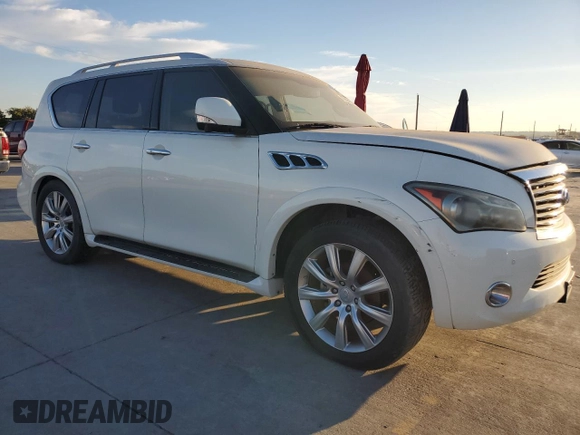2012 Infiniti QX56 7-passenger with VIN JN8AZ2NF5C9519472, listed as a Copart auction lot 76924184 with 0 mi miles and Non Repairable. Bid and sale history available at carsss.com. Image 4.