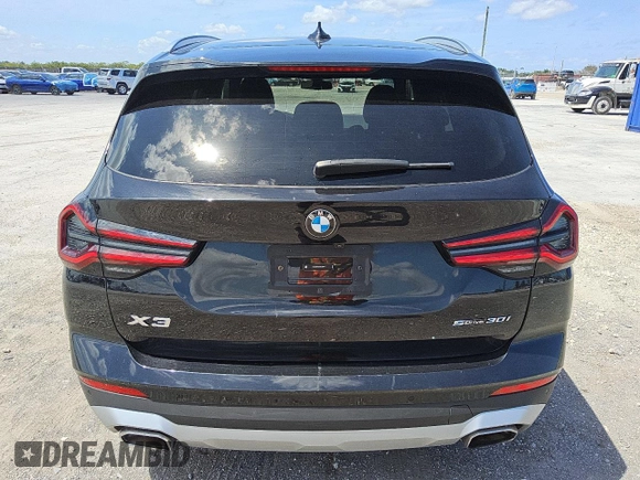 2024 BMW X3 sDrive30i with VIN 5UX43DP08R9U54610, listed as a Copart auction lot 56055725 with 35,762 mi miles and Clean Title. Bid and sale history available at DreamBid. Image 6.