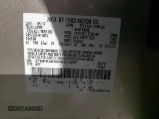 2017 Ford Edge Titanium z VIN 2FMPK4K93HBC13297, wystawiony jako Copart lot #57140415 z przebiegiem 97 505 mil mil oraz Szkoda całkowita • Salvage title. Historia ofert i sprzedaży dostępna na DreamBid. Obrazek 13.