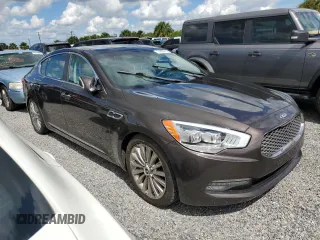 2015 Kia K900 Luxury with VIN KNALW4D48F6017602, listed as a Copart auction lot 74309814 with 0 mi miles and Salvage Title. Bid and sale history available at carsss.com. Image 4.