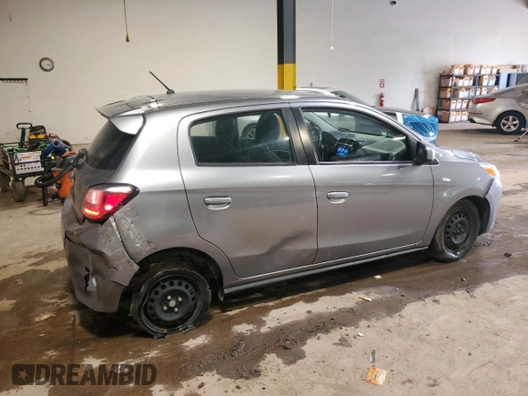 2022 Mitsubishi Mirage ES with VIN ML32AUHJXNH002912, listed as a Copart auction lot 58705215 with 55,828 mi miles and Salvage title. Bid and sale history available at DreamBid. Image 3.