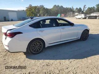 2018 Genesis G80 3.3T Sport with VIN KMHGN4JB0JU241697, listed as a Copart auction lot 76401884 with 42,228 mi miles and Salvage Title. Bid and sale history available at carsss.com. Image 3.