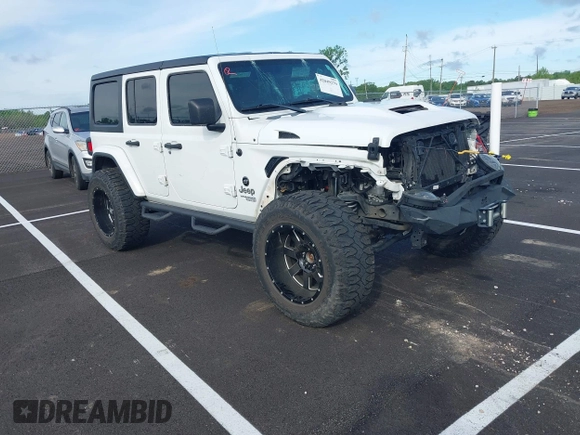 2020 Jeep Wrangler Unlimited Sport S with VIN 1C4HJXDN6LW198065, listed as a IAAI auction lot 42049279 with 72,512 mi miles. Bid and sale history available at carsss.com. Image 1.